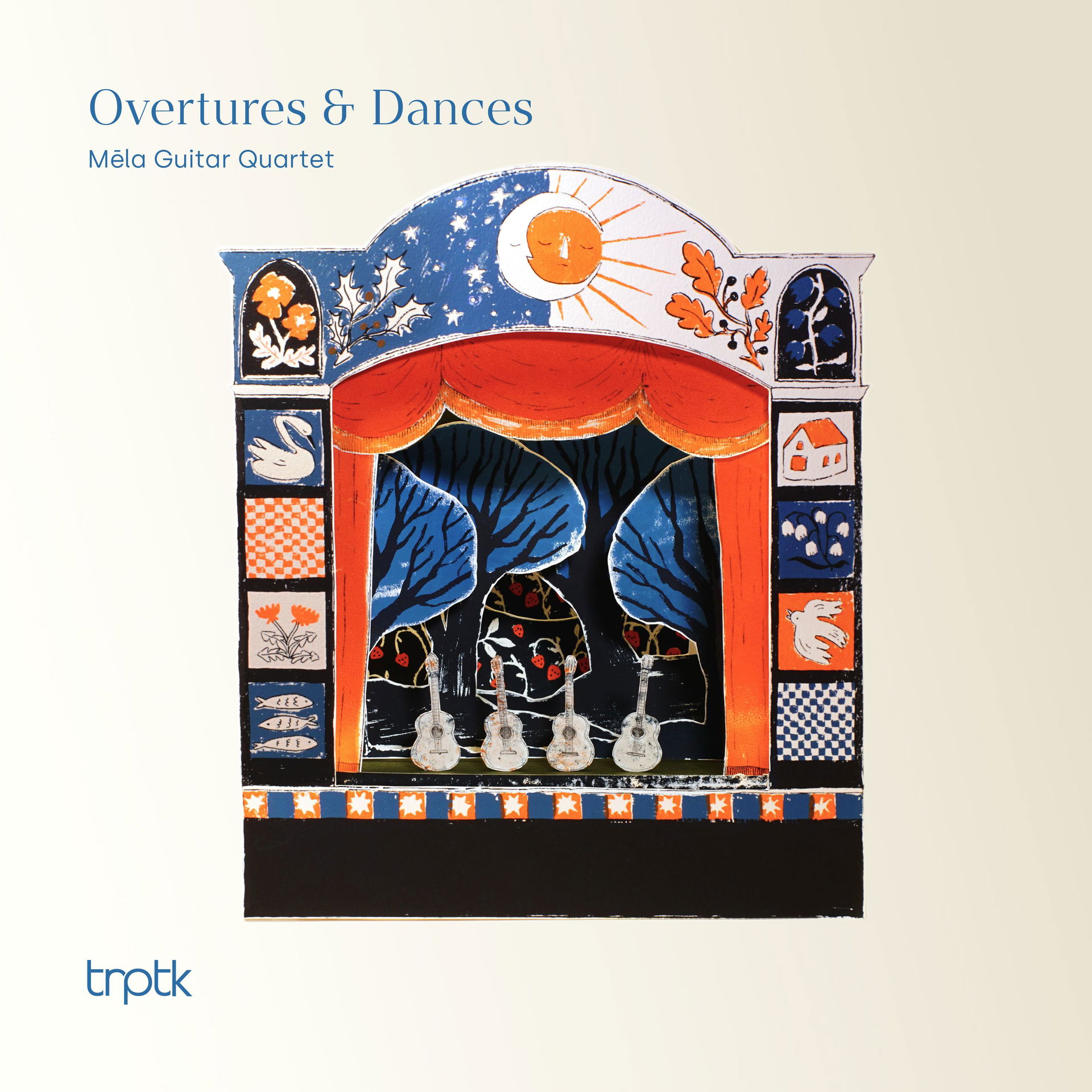 Album cover for Overtures & Dances by Mēla Guitar Quartet